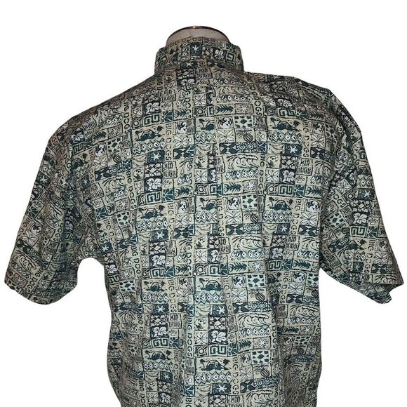 Big Dogs cotton Hawaiian Casual Button Up Shirt Men's large 100% cotton - Picture 4 of 6
